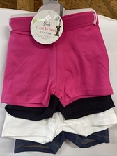 Member's Mark 4 Pack of Girls Cart Wheel Shorts Size 4/5 XS Solid Cotton Stretch