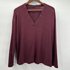 Rails Shirt Womens Medium Red Purple Burgundy Brushed Knit Soft Modern