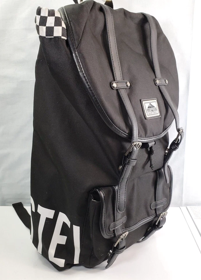 STEVE MADDEN Classic Utility LOGO Backpack/ Laptop Bag Black And White - Image 3 of 4