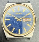 Vintage Seiko Quartz Day Date Blue Dial Gents Watch V743-9020 Spares & Repairs