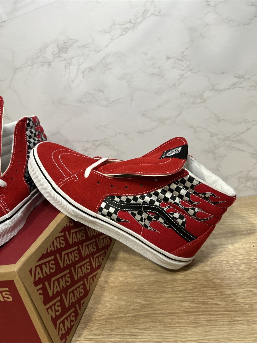 VANS Sk8-Hi Reflect Checker Flame Checkerboard Sneakers