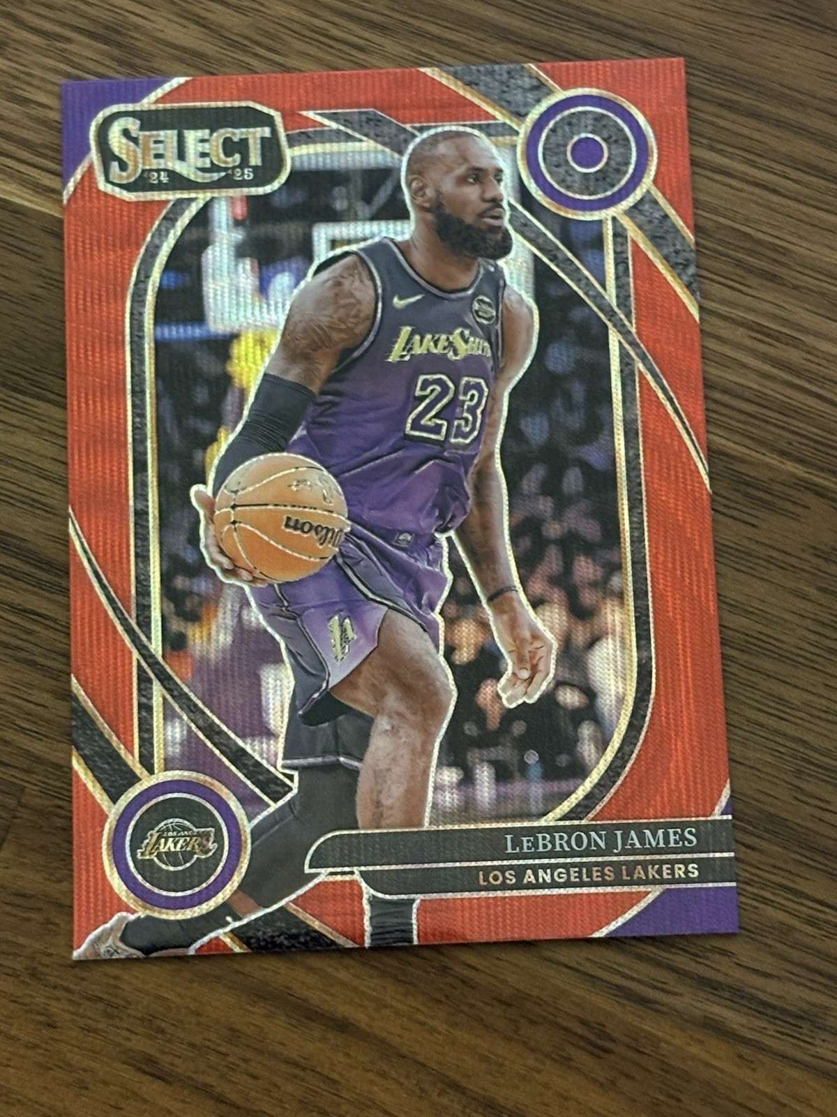 LeBron James 2024-25 Panini Select Courtside Red Wave Courtside Prizm Lakers
