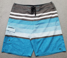 O'Neill Board Shorts Mens 34 Multi Striped Surf Surfing Water Polo Drawstring