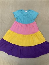 Hanna Andersson 140 Girls Love To Twirl Colorblock Dress Colorful