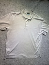 PGA Tour Polo Shirt Mens Extra Large White Collared 1/4 Button Short Sleeve Logo