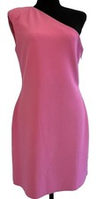 Amanda Uprichard Pink One Shoulder Kyra Cocktail Bodycon Dress Sz L NWT Chic