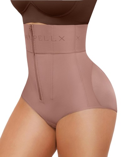 SHAPELLX High Waist Wide Band Tummy Control Plus Size Black Shapewear Panty