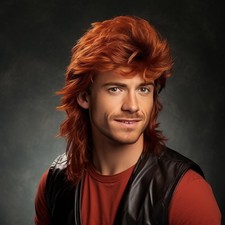 Ginger Mullet wig|Mens Wig for Adult|Pop Rock Wigs for Men|Mens Wigs Fancy Dres