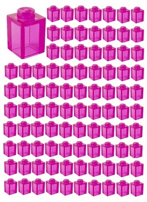  Lego 1x1 Trans-Dark Pink Brick x 100 Stud Part Piece Bulk Lot Legos # 3005