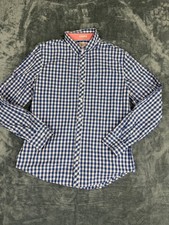 Penguin Musingwear Heritage Slim Fit Blue White Gingham Button-Down Shirt Large