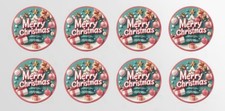 40 PCs Round 1 Inch Merry Christmas Stickers Small Business Envelope Seals Craft