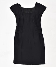 VINTAGE Womens Sheath Dress UK 8 Small Black HZ20