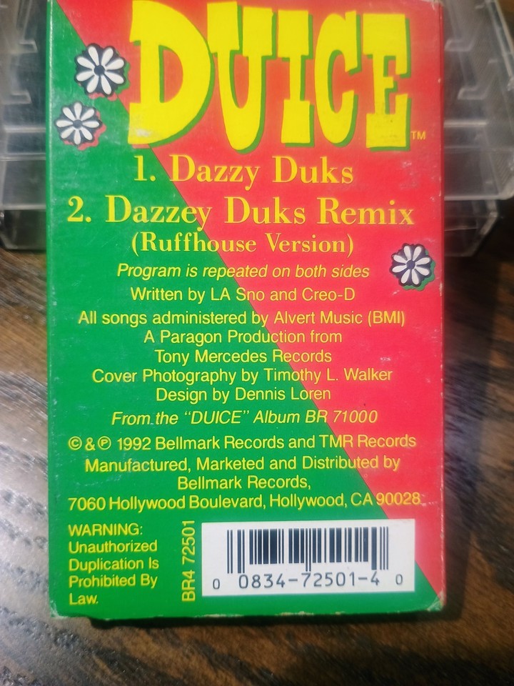 DUICE - DAZZY DUKS / REMIX (Ruffhouse Version) CASSETTE Single 1992 ...