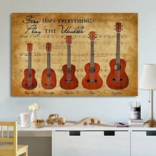 Ukulele Size Isn'T Everything Play The Ukulele Vintage Horizontal Paper Poste...