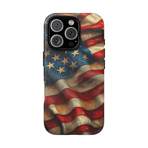 Phone Ink Case for iPhone / Galaxy / Pixel – USA American Flag Rustic America - Picture 14 of 257