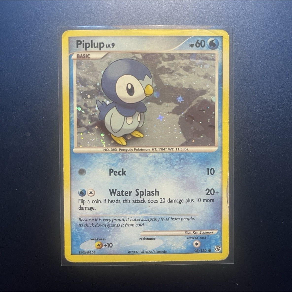 Pokemon TCG Piplup 93/130 Diamond & Pearl Holo Common 60 HP English 2007