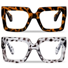hoyuwak 2PCS Oversized Square Blue 148-58-145, Leopard and White
