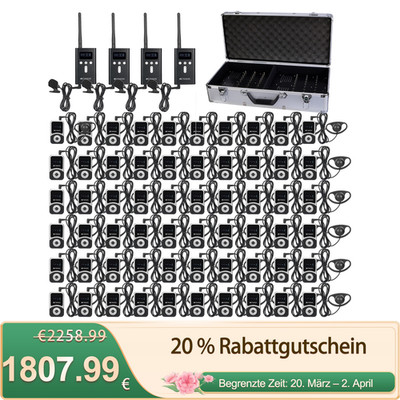 Retekess Wireless Tour Guide System 4 Transmitters 60 Receivers Werksausbildung