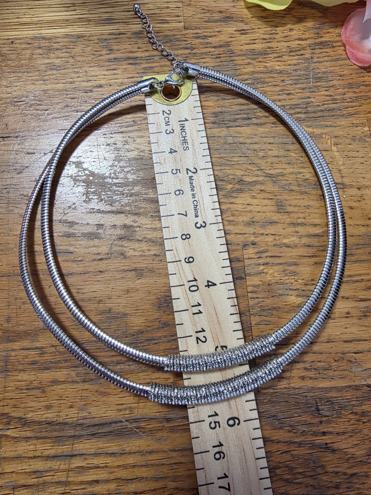 Bold statement double layered silver toned snake … - image 6