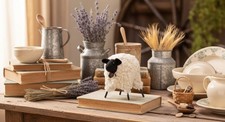 Primitive Stuffed Standing Primitive Sheep w/ Bell