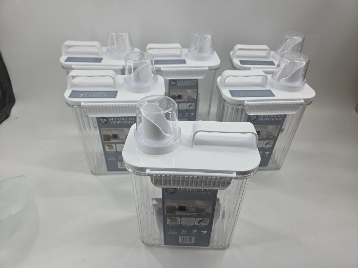 (Lot Of 6) Detergent Laundry Dispensers Measuring Cup Snap On Handle 71 Oz Each