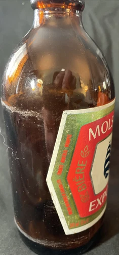 VTG 1983 Molson Export Empty Beer Bottle Paper Label French English Stubby - Picture 4 of 6