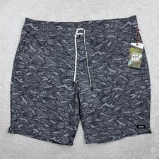 Alaskan Hardgear Board Shorts Mens 42 Grey Lost Lake 11" Wave Fish Print Summer