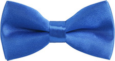 Solid Banded Adjustable Length Pre-tied Boy's Bow Tie