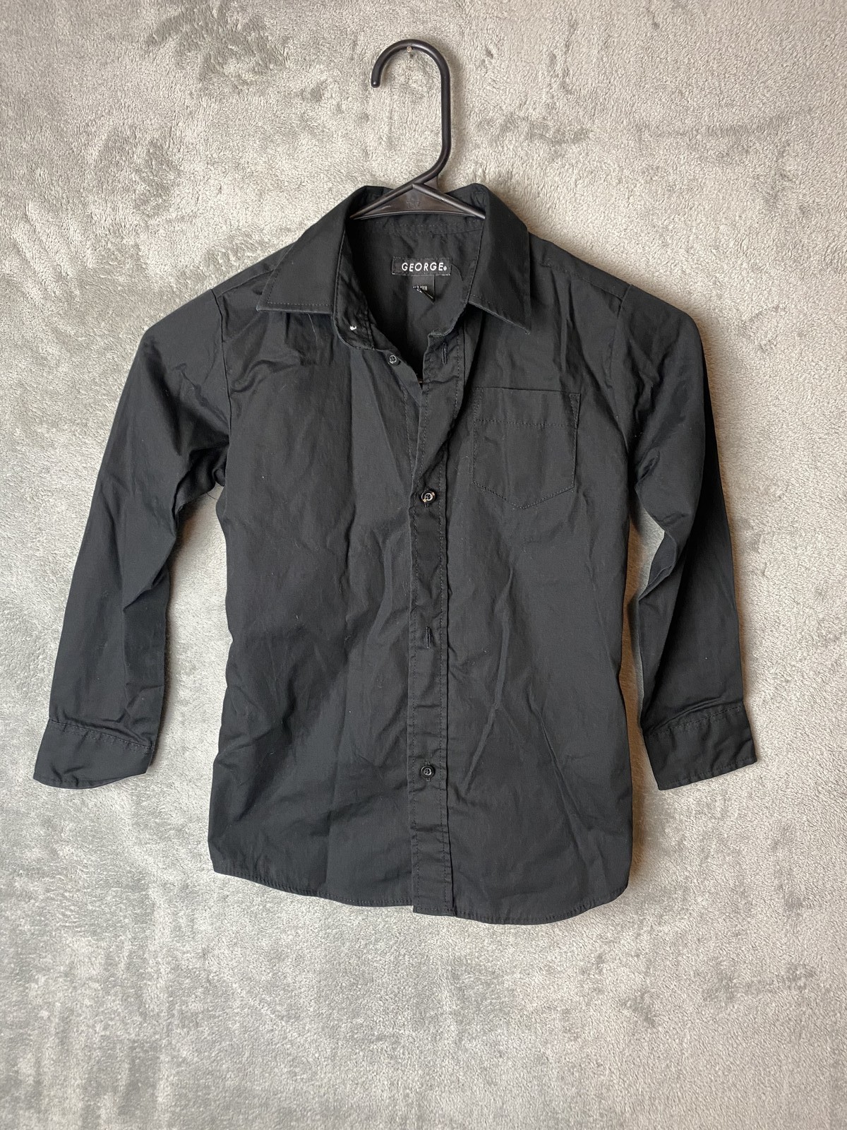 George Boys S Black Dress Shirt Long Sleeve