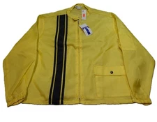 Vintage NOS Swingster Racing Jacket LARGE Yellow Nylon Windbreaker USA UNION NWT