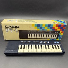Teclado sintetizador Casio PT-1 azul marino vintage años 80 hecho en Japón probado y funciona