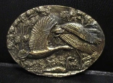 Goose Geese Brass Belt Buckle Spec Cast Denver 1981 Collectible Serial No. 5801