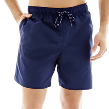 St. John's Bay Nylon Swim Trunks Navigation Blue Size S New