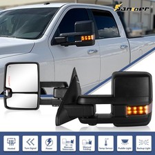 Smoked Lens Tow Mirrors For 2009-2018 Dodge Ram 1500 2010-2018 Ram 2500 3500 Drl