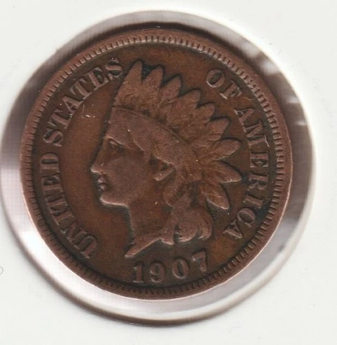 US Rare Old West 1907 Indian Head Penny Coin American Collection Shield Cent USA
