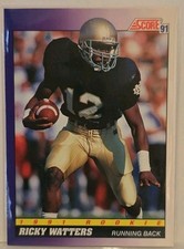 1991 Score Ricky Watters Rookie NFL Trading Card #575 San Francisco 49ers. rookie card picture