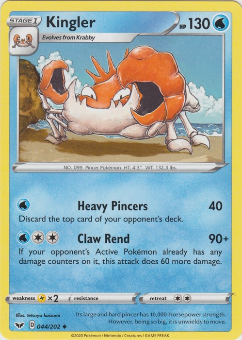 Kingler - 044/202 - Uncommon - Near Mint