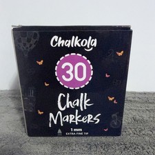 Chalkola Extra Fine Tip Liquid Chalk Markers Blackboard 30 Pack 1mm PastelNeon