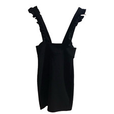 Rebellious Little Black Dress Uk6 Mini Pencil Dress Stretch Frilled Straps Zip