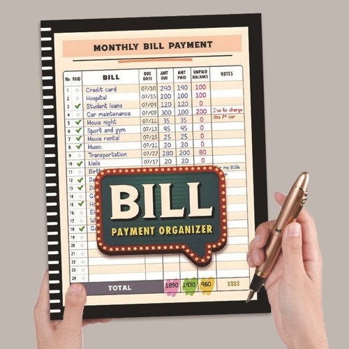 Easy to Use Monthly Bill Payment Tracking Notebook Expense Tracker Notebook