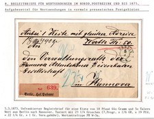 Norddeutscher Bund Paketbegleitbrief Aufgabezettel Berlin - Hannover #IO549