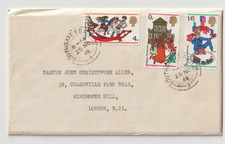 25/11/1968 UK GB FDC - Christmas 1968 - Southgate CDS Postmark