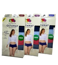 Fruit Of The Loom Ladies 4 Pack Mesh Boy Shorts Getaway Collection Size S, 2XL