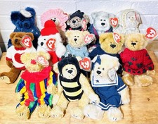 Lot of 13 Vintage Ty Attic Treasures Bears 1993 - All Heart Tags Protected Rare