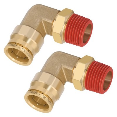 5/8'' Quick Push to Connect Fittings Brass 90 Degree Union Swivel Elbow Joint DOT