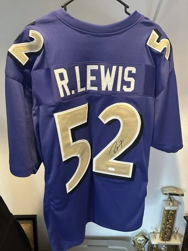 Ray Lewis Baltimore Ravens Autographed Football Jersey JSA Authenticated