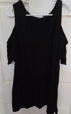 H By Halston Cold Shoulder Tunic Shirt Women’s Black V-Neck  Size 1x