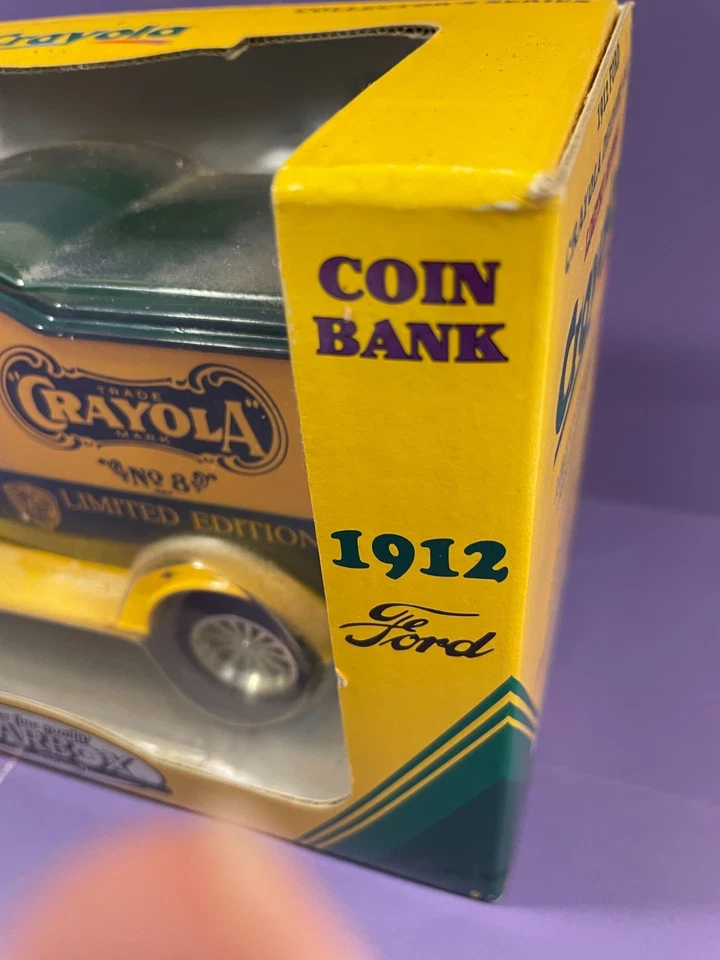1998 Crayola Gearbox 1912 Ford Delivery Car Truck #3 Die Cast Coin Bank IN BOX - Image 4 of 4