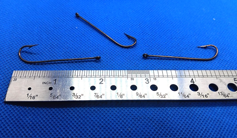 Mostaza 3191 - Ganchos de Pez Carlisle de Bronce con Anillas - 100 Piezas Talla 1 Caña Larga para Atar Moscas Foto 2 de 2