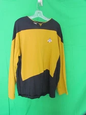 Robe Factory Star Trek Shirt Gold/Yellow Captain Kirk Command Top Mens Size XL
